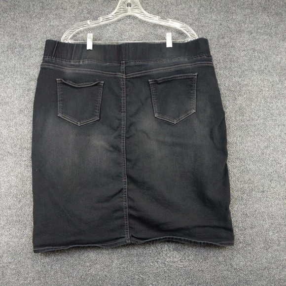 Be Girl Women's Mini Skirt Black 3XL Black Denim Button Front Pencil Stretch - Picture 5 of 12